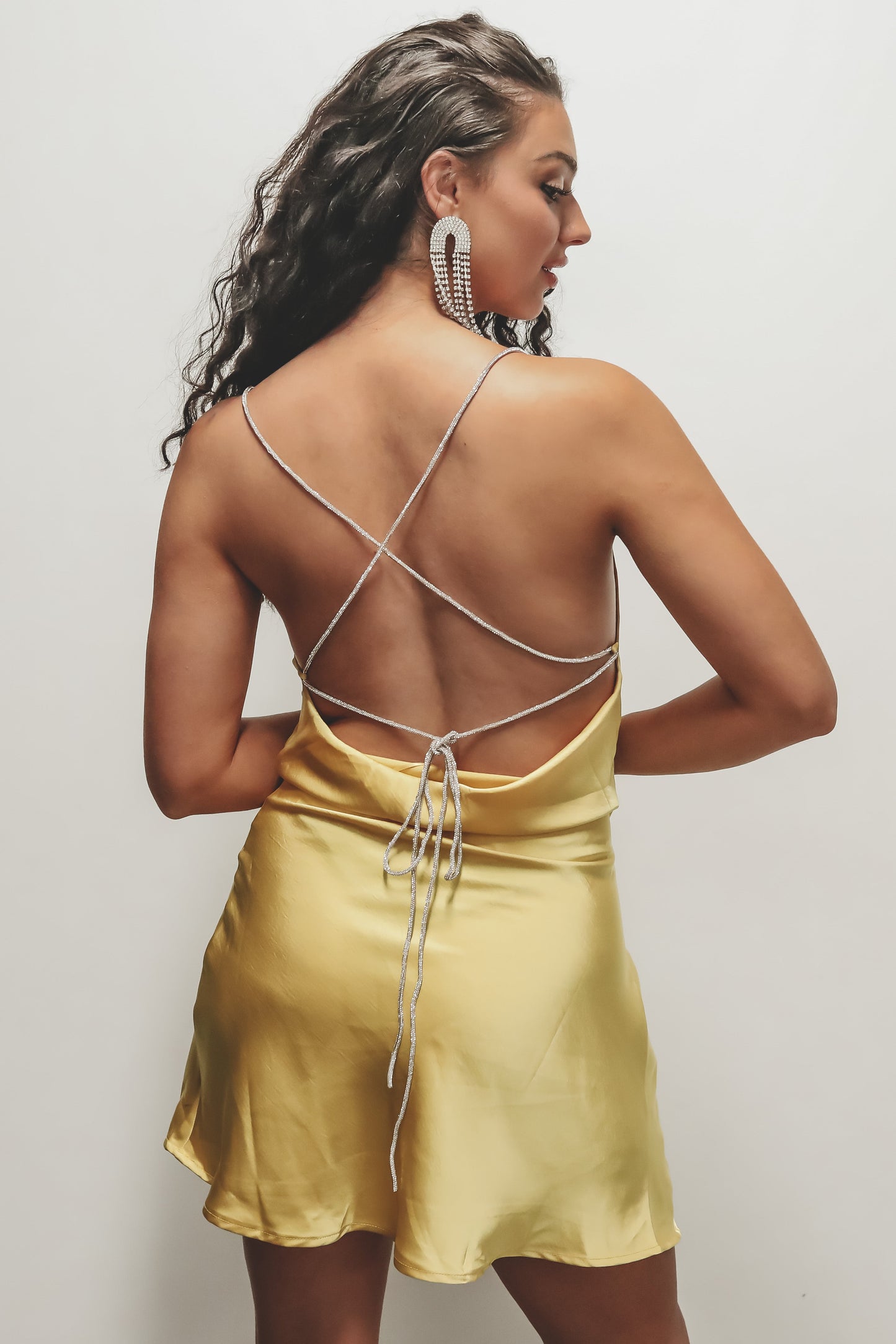 Sassy And I Know It Satin Backless Mini Dress