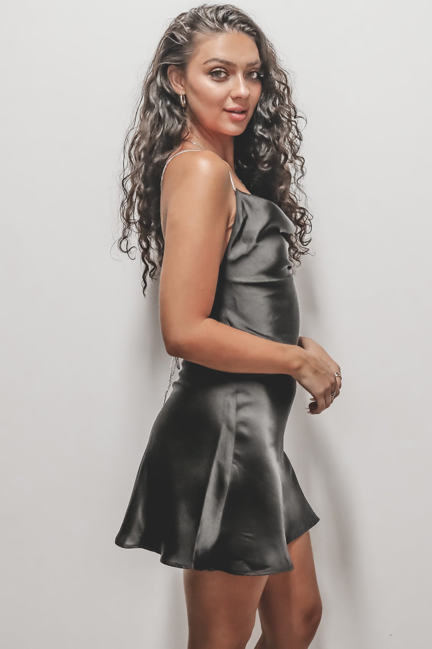 Sassy And I Know It Satin Backless Mini Dress