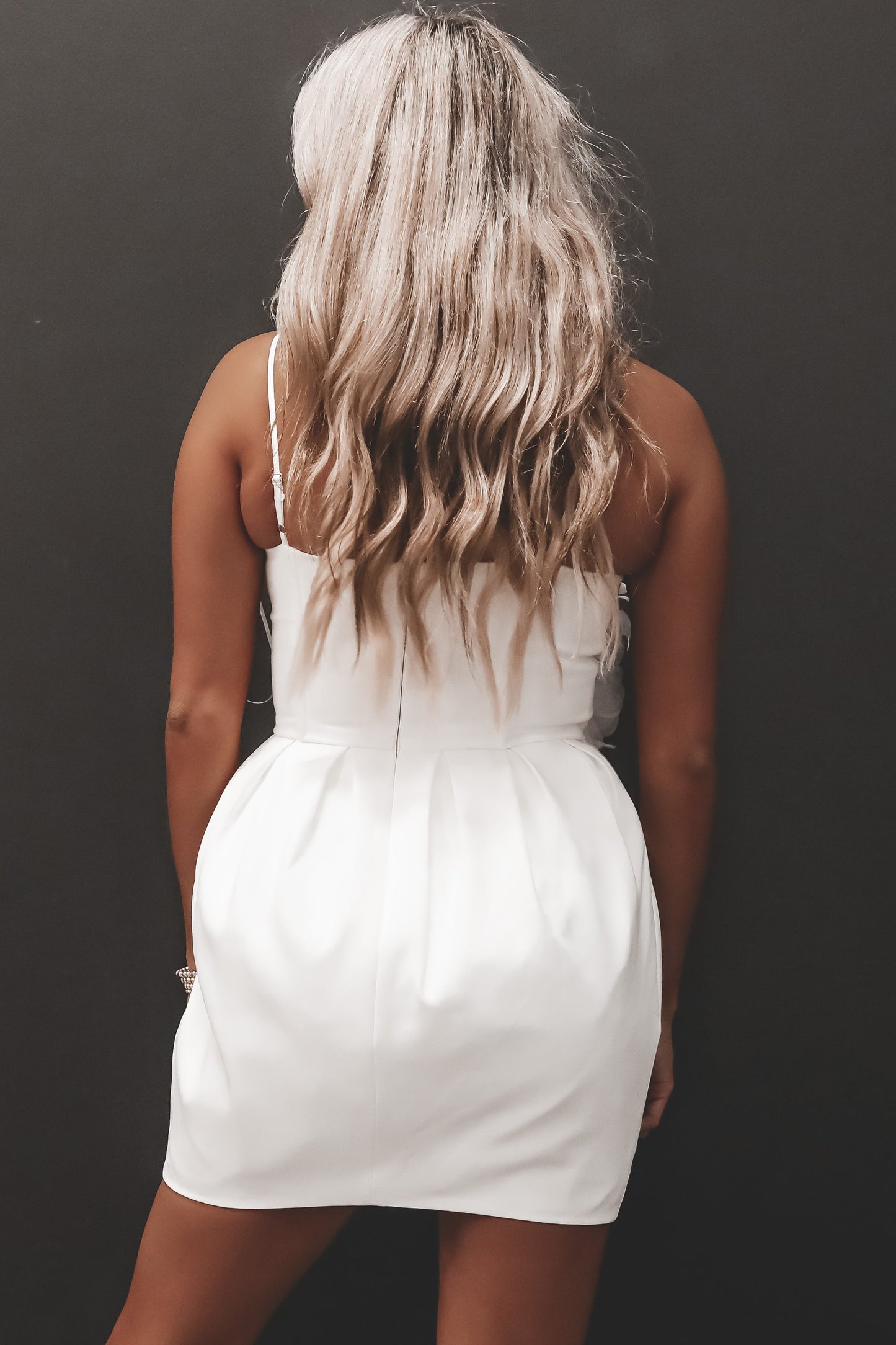 The Night Before White Feather Mini Dress