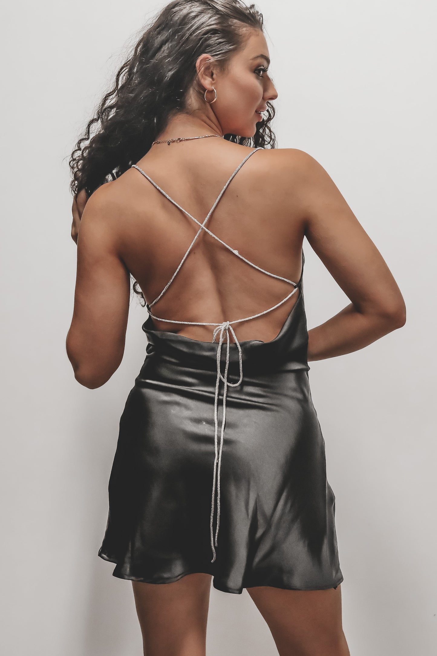 Sassy And I Know It Satin Backless Mini Dress