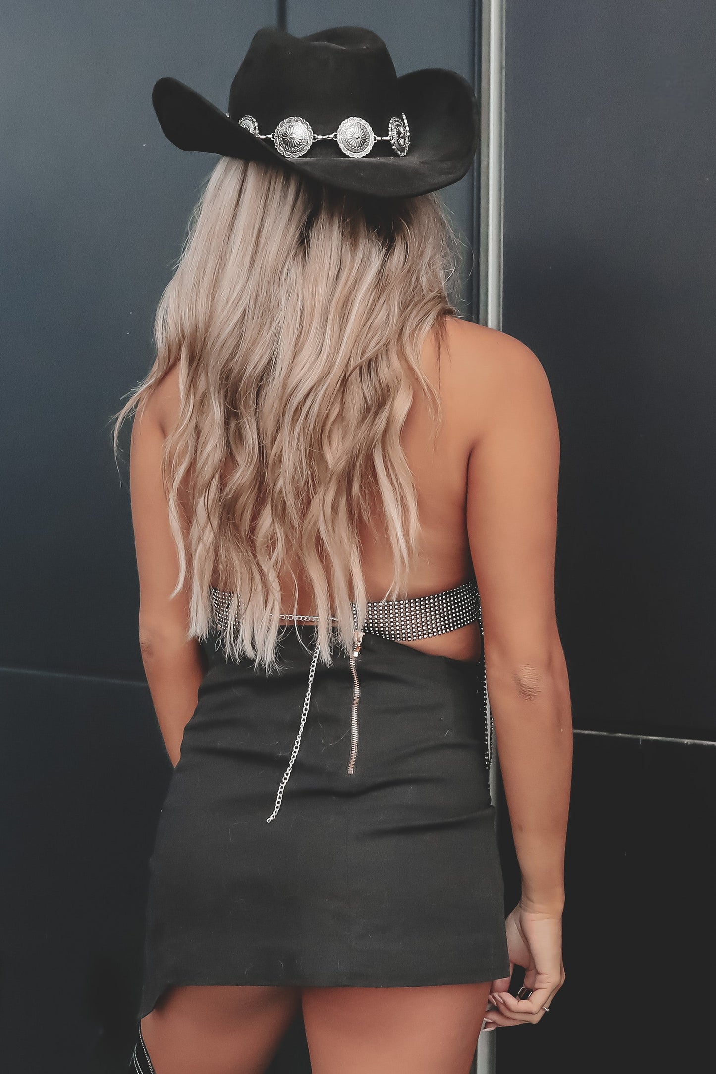 She Is A Babe Diamond Mesh Halter Top